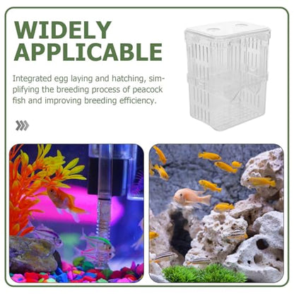 BESPORTBLE 2pcs Acrylic Fish Breeding Box Isolation Box Fish Separator for Aquarium Hatchery Incubator with Suction Cup for Shrimp Clownfish Guppy