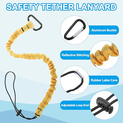 MECCANIXITY Retractable Tool Lanyard 3ft with Single Aluminum Buckle and Adjustable Loop End, Maximum Weight Limit 10KG / 22lb, Safety Fall Protection Tools Leash, Yellow 3 Pack - color: Yellow, size: 3ft