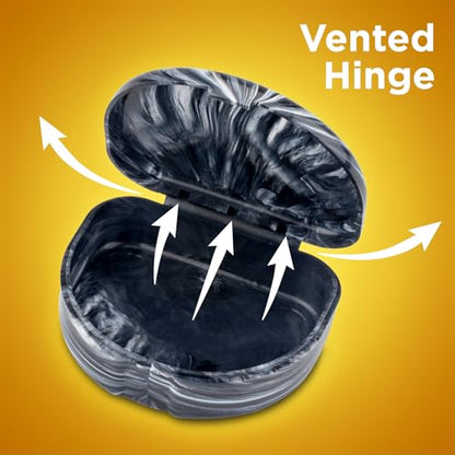 Practicon Marble Retainer Cases, Orthodontic Aligner Case, Mouth Guard Holder (3 Pack) (Black) - color: Black