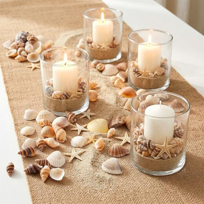 1200 Pcs Small Seashells Starfish Mixed Beach Seashells for Home Decoration Beach Theme Party DIY Crafts Candle Making