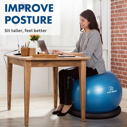 ProBody Pilates Yoga Ball Chair for Office - with Resistance Bands - size: 65 cm