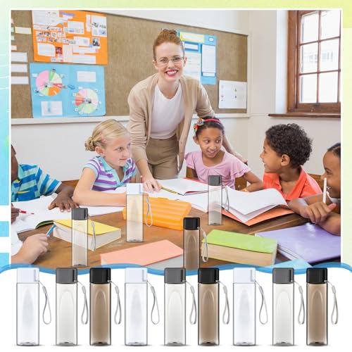 Mifoci 20 Pack 17 oz Plastic Water Bottles, Grey, White, Black, Rectangle - color: Grey, White, Black