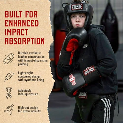 Ringside Boxing Groin Protector with Abdominal Padding, X-Large | Lightweight synthetic leather guard with an adjustable lace-up closure and a high-cut design for maximum ring mobility
