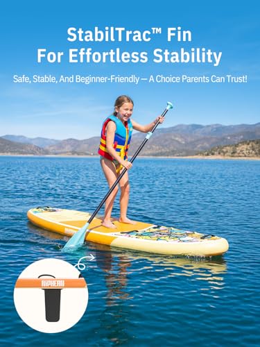 Niphean 10' Inflatable Paddle Board, Ultra-Light SUP for Beginners - color: Yellow