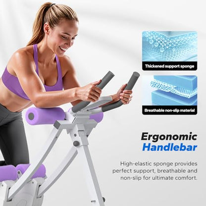 MERACH Ab Machine, Adjustable Ab Trainer Machine - color: white&purplr, size: large