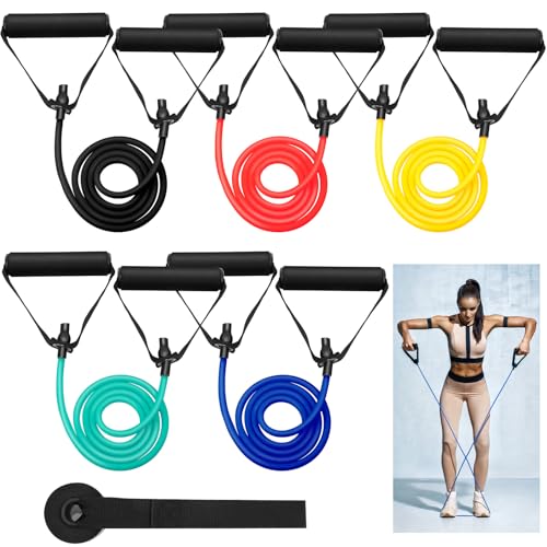 Leyndo 5 Pcs Exercise Resistance Bands with Handles, 5-Level