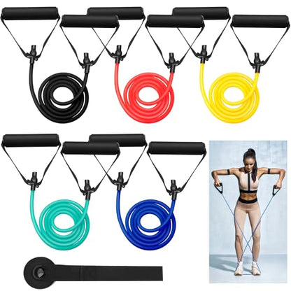 Leyndo 5 Pcs Exercise Resistance Bands with Handles, 5-Level