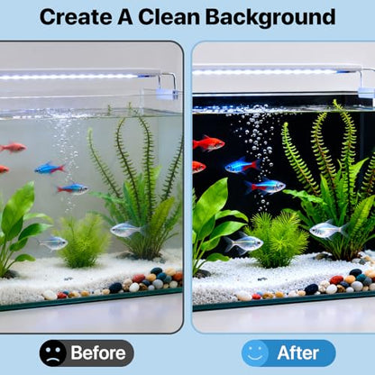 Black Aquarium Background, Static Cling Fish Tank Backdrop Wallpaper, Glue-Free, Reusable PVC Aquarium Décor Backgrounds, Easy to Install, Traceless Removal(23.6"x 78.7") - size: 23.6" x 78.7"