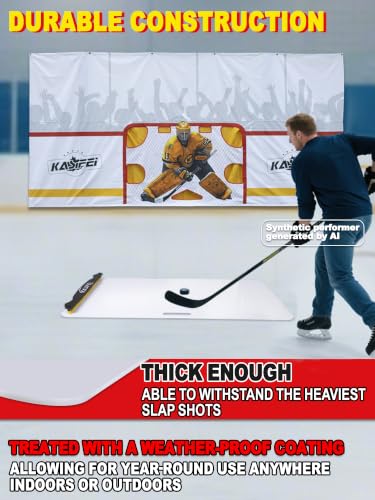kasifei – 24'' x 48'' Hockey Shooting Pad with Rebounder, Professional Hockey Training Equipment