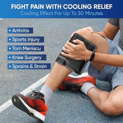 APEXUP Gel Ice Packs for Injuries Reusable, Flexible Double Sided Cold Packs for Injuries, Ice Pack for Knee, Shoulder, Back, Hip, Leg, Arm (Black, 8"x5.5", 1PK) - size: S-1PK (8"x5.5"), style: Black