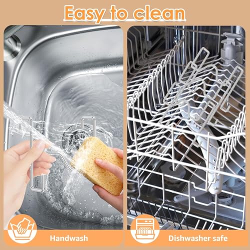 2 Pcs-Stainless Steel Pot Lid Organizer Rack - Non-Slip Anti-Tip Space-Saving Countertop Storage for Slow Cooker & Various Lids