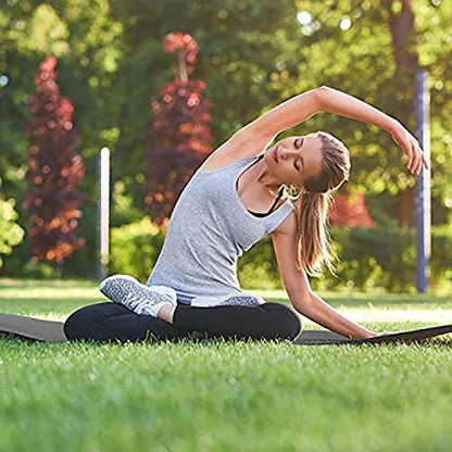 HemingWeigh 1 Inch Extra Thick Non Slip Yoga Mat - Exercise Mats for Home Workouts, Black (70"L x 23"W)