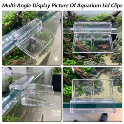 10 PCS Aquarium Lid Clips, 6mm Transparent Acrylic Fish Tank Lid Holder, Aquarium Hoods Glass Cover Support, Fish Tank Cover Clips for 5-6mm Thickness Rimless Aquariums
