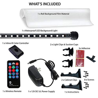 CURRENT USA 48" Serene Aquarium LED Background Light Kit | Fish Tank Lighting Backdrop Decoration Black 3D 40, 55, 75, 90 Gallon Tank (3153)