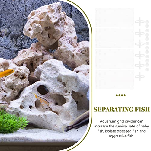 Toyvian 4pcs Aquarium Divider Panel Transparent Fish Separator for Betta Fish Easy Install Cups Cuttable for Various Tank Isolation Board