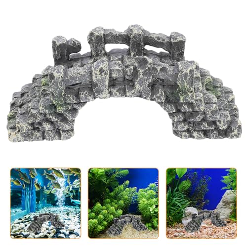 Resin Fish Tank Arch Bridge Aquarium Decor Small Miniature Landscaping Ornament for Aquatic Pets and Turtle Basking Platform