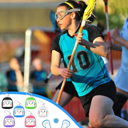 Vicenpal 6 Pcs Lacrosse Mouthguard Case with Carabiner, Sports Holder