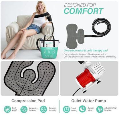 Cold Therapy Machine for Shoulder with Programmable Timer, Portable Ice Machine for Shoulder After Surgery, Lightweight Replacement Recovery System, Cryotherapy Pain Relief