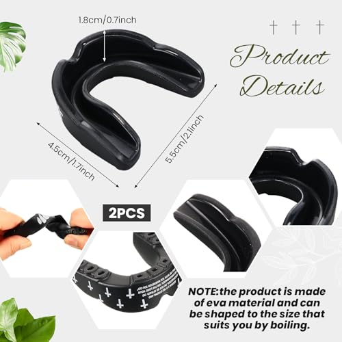 Yaomiao 2 Pcs Christian Mouth/Teeth Guards | Sport Game Guard Religious Mouthguard: Soccer, Football, Basketball, Baseball, Wrestling, Lacrosse, Rugby, Boxing, Taekwondo - size: Adult, style: White & Black Faith