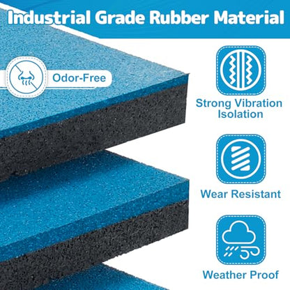 Pool Pump Vibration Pads, 8" x 8" x 3/4" Anti-Vibration Pads for Swimming Pool Pumps, Hot Tub Motors, Heavy Duty Odorless Rubber Pads for Noise Reduce & Shock Absorb, Pack of 4