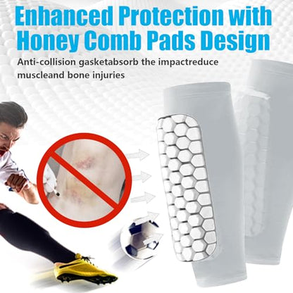 BIRDDIE Soccer Shin Guards Shin Pads for Kids Youth Adult - color: White, size: X-Small