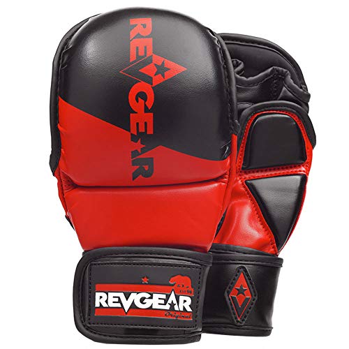 Revgear Pinnacle MMA Gloves | Classic MMA Sparring Glove Design - color: Black/Red, size: Large