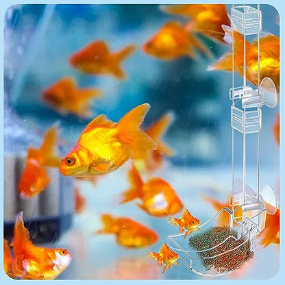 Aquarium Fish Shrimp Feeding Dish Set Clear Fish Feeder Tube and Dish with Cleaning Brush and Measuring Spoon for Feeding Shrimp and Preventing Food Scattering Feeding Supplies for Shrimp Large