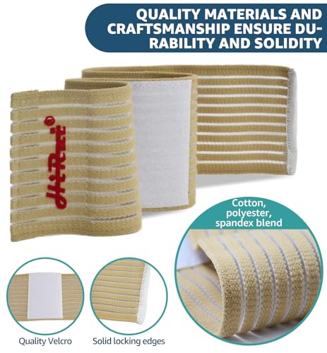 2-Pack High-Elastic Wrist Support Straps Wrist Compression Bandage - Wrist Wraps Wristbands for Carpal Tunnel Arthritis Tendonitis Weightlifting Tennis Basketball - Breathable Soft (Beige) - color: Beige