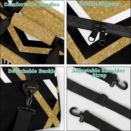 Custom Sport Volleyball Bag, Olive Yellow Glitters with Black | Personalized Duffle Bag with Name Overnight Bag Toddler Gym Duffle Bag for Travel Weekend Sleepover Bag - color: Olive Yellow