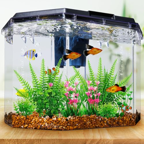 Aquarium Decor, 10pcs Fish Tank Decorations Aquarium Plants, Green Fish Tank Accessories, Mini Fish Tank Plants Plastic Decoration for Aquariums