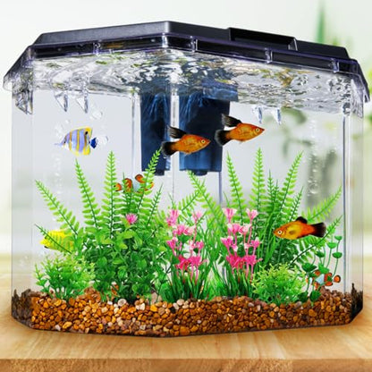 Aquarium Decor, 10pcs Fish Tank Decorations Aquarium Plants, Green Fish Tank Accessories, Mini Fish Tank Plants Plastic Decoration for Aquariums
