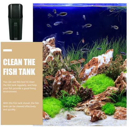 Aquarium Cleaning Shovel and Fish Tank Sediment Scooper, Plastic Gravel Sand Shovel with Water-Permeable Design for Aquarium Gravel and Aquatic Plant Substrate Maintenance