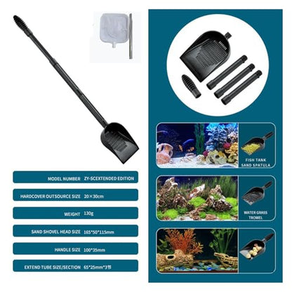 Aquariums Sand Shovel Tool Fishtanks Gravels Strainer Scoops with Ergonomic Handle Aquariums Tool Kits
