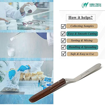 4" Blade Bayonet Lab Sptula with Wooden Handle Stainless Steel For Handling & Mixing Pastes, Gels Laboratory Tool with Smooth Polished Blades + Brass Rivets Lab Supplies