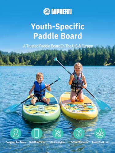 Niphean 10' Inflatable Paddle Board, Ultra-Light SUP for Beginners - color: Yellow