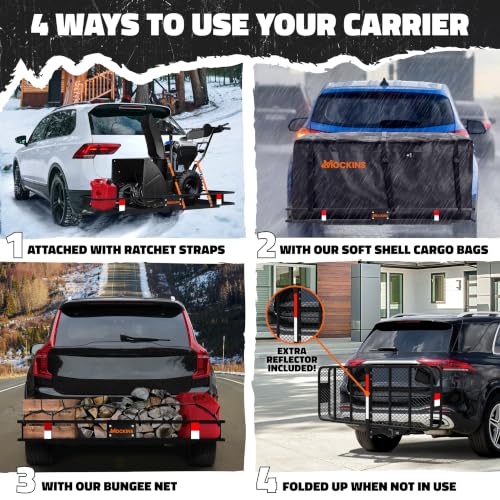 Mockins 6" Raised Folding Luggage Rack for SUV Car Truck ATV w/ 500 lb. Cap - size: Large: 60" L X 20" W