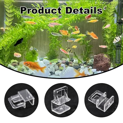 GLOBLELAND 12 Pcs Clear Acrylic Aquarium Lid Clips 28 mm Low Profile Fish Tank Cover Holder Rimless Tank Support Clamps for Glass Plastic Tops