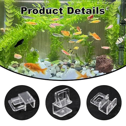 GLOBLELAND 12 Pcs Clear Acrylic Aquarium Lid Clips 28 mm Low Profile Fish Tank Cover Holder Rimless Tank Support Clamps for Glass Plastic Tops