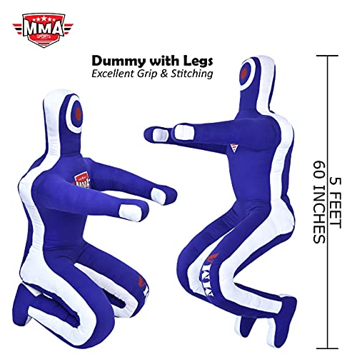 MMA Sports Brazilian JIU Jitsu Grappling Submission Throwing Dummy Punching Heavy Bag Kick Boxing Dummies UNFILLED - color: Blue-2, size: 5ft, style: Sitting