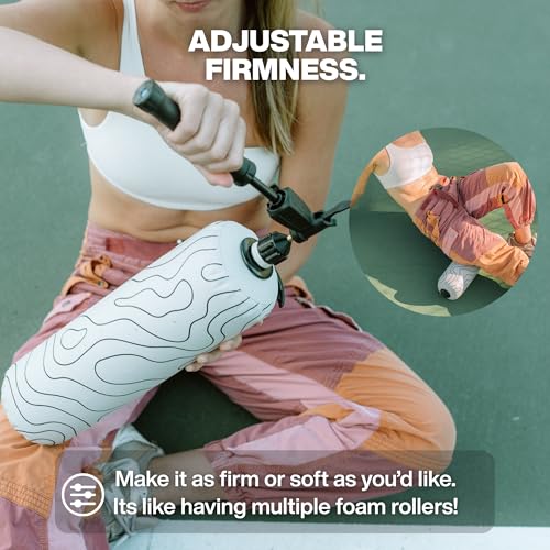 Inflatable Travel Foam Roller for Muscle Recovery and Back Support (Topo Gray, 15") - color: Topo Gray