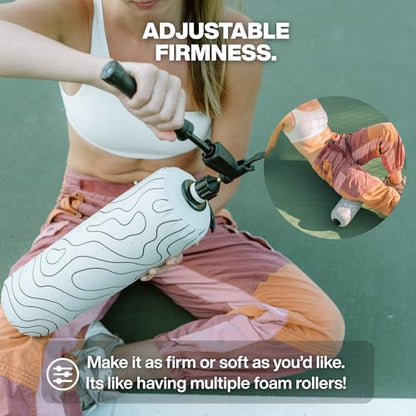 Inflatable Travel Foam Roller for Muscle Recovery and Back Support (Topo Gray, 15") - color: Topo Gray