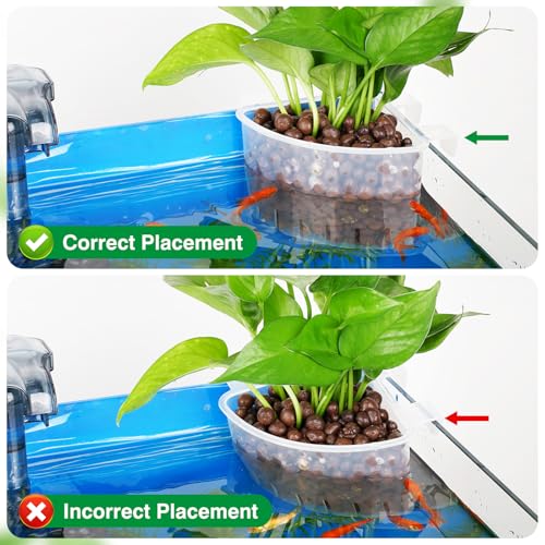 2026 Latest Model Large Aquarium Corner Planter Hanging Plant Holder for Fish Tank Aquaponic Plant Cultivation and Aquascape Accessories Decorations (4 Pack) Transparent