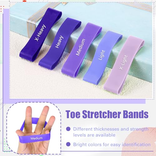 WinnerWhy 5 Pack Toe Exercise Bands Stretcher Separator Spacer,Purple - color: Purple