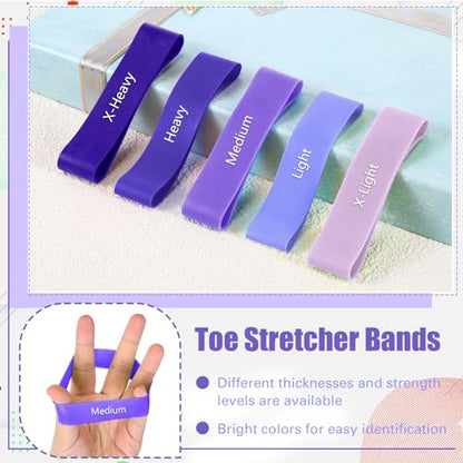WinnerWhy 5 Pack Toe Exercise Bands Stretcher Separator Spacer,Purple - color: Purple