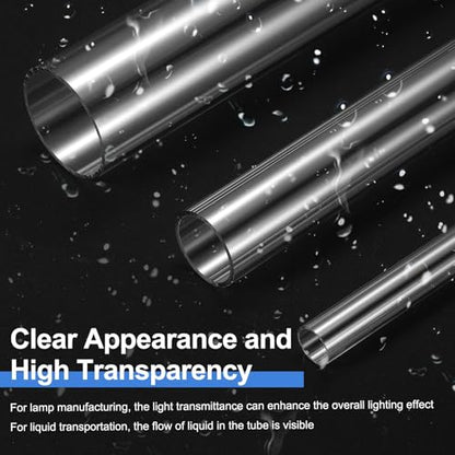 uxcell Clear Rigid Acrylic Pipe, 56mm(2.2") ID x 60mm(2.36") OD 18" Round Polycarbonate Tube Plastic Tubing with Rubber Caps for Plumbing, Lighting, Aquarium, DIY Projects - size: 56mm ID x 60mm OD 18"
