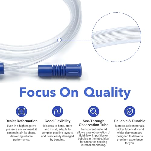 4 PCS 71" Extended Suction Connection Tube, Flexible & Durable Suction Tubing for Various Devices, High-Pressure Resistant Extended Connection Tube