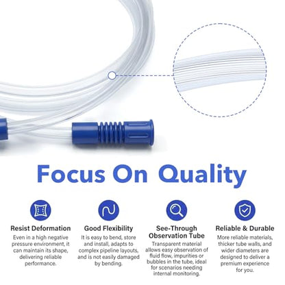 4 PCS 71" Extended Suction Connection Tube, Flexible & Durable Suction Tubing for Various Devices, High-Pressure Resistant Extended Connection Tube