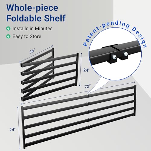 FLEXIMOUNTS 2-Pack 2x6ft Garage Wall Shelving with 8 Hooks, 1200lbs, Black | Heavy Duty Garage Shelving Wall Mounted, Rustproof Finish, Storage for Power Tools, Garden Supplies, Storage Bin, Lite Series - size: 2 pack-2x6 ft