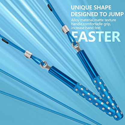 Jump Rope, Wastou Speed Jumping Rope for Training Fitness Exercise, Adjustable Adults Workout Skipping Rope for Men, Women, Kids, Girls - color: Blue-B
