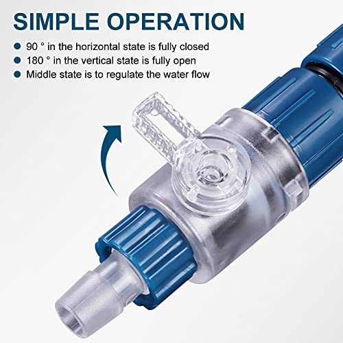 MiOYOOW Aquarium Hose Valve, Fish Tank Hose Connector Fishbowl Water Flow Control Valve with Quick Release Handle for Aquariums Fish Tanks - size: 12mm-16mm